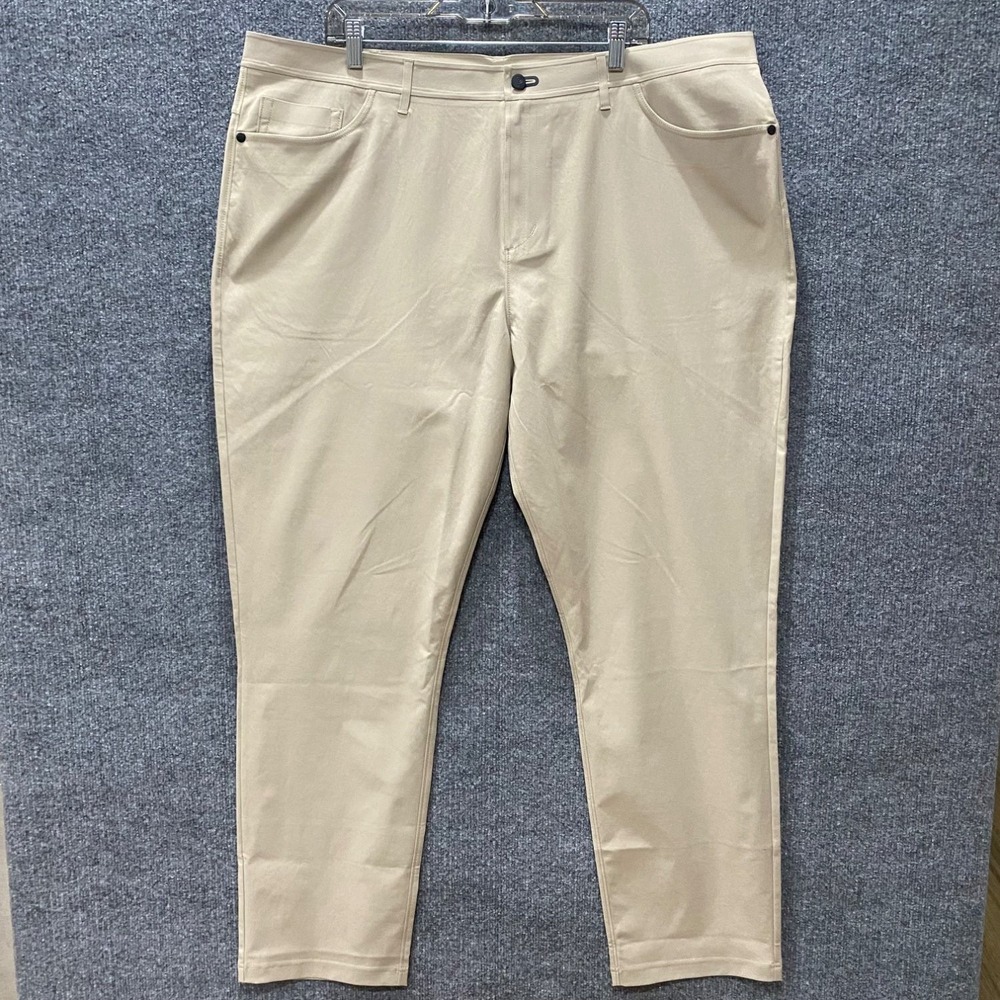 Primo Golf Jogger Mens 42 Beige Tapered Athletic Fit Pants Solid 5-Pocket